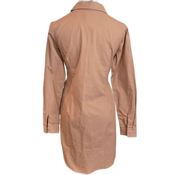 Misguided Sorset Waist Poplin Shirt Button-up Shirt Dress Sz 4 - Picture 4 of 9